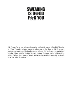 Swearing Is Good for You The Amazing Science of Bad Language 1st edition by Emma Byrne ISBN 1324000287‎ 978-1324000280
