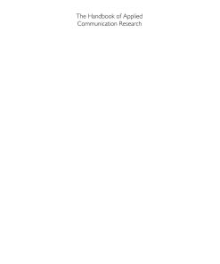 The Handbook of Applied Communication Research 2 Volume Set 1st editon by Dan OHair, Mary John OHair ISBN 1119399858 9781119399858