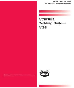 Structural welding code steel AWS D1 1 D1 1M 2010 22nd Edition by AWS ISBN 0871717727 978-0871717726