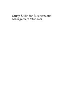 Study Skills for Business and Management Students