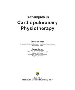 Techniques in Cardiopulmonary Physiotherapy BDHHDL